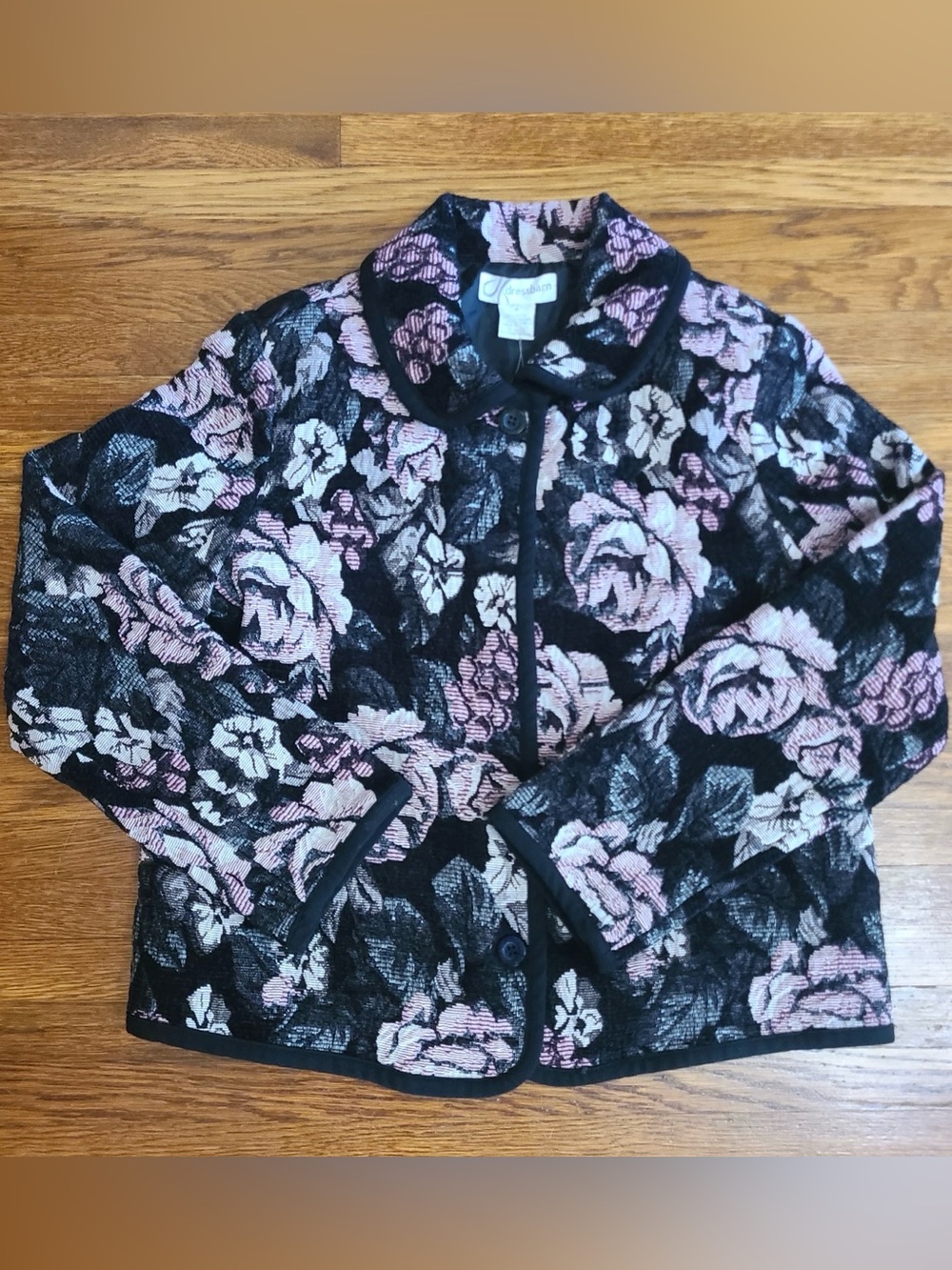 Y2k nwt tapestry blazer jacket 8 Dress Barn dark floral roses romantic coquette